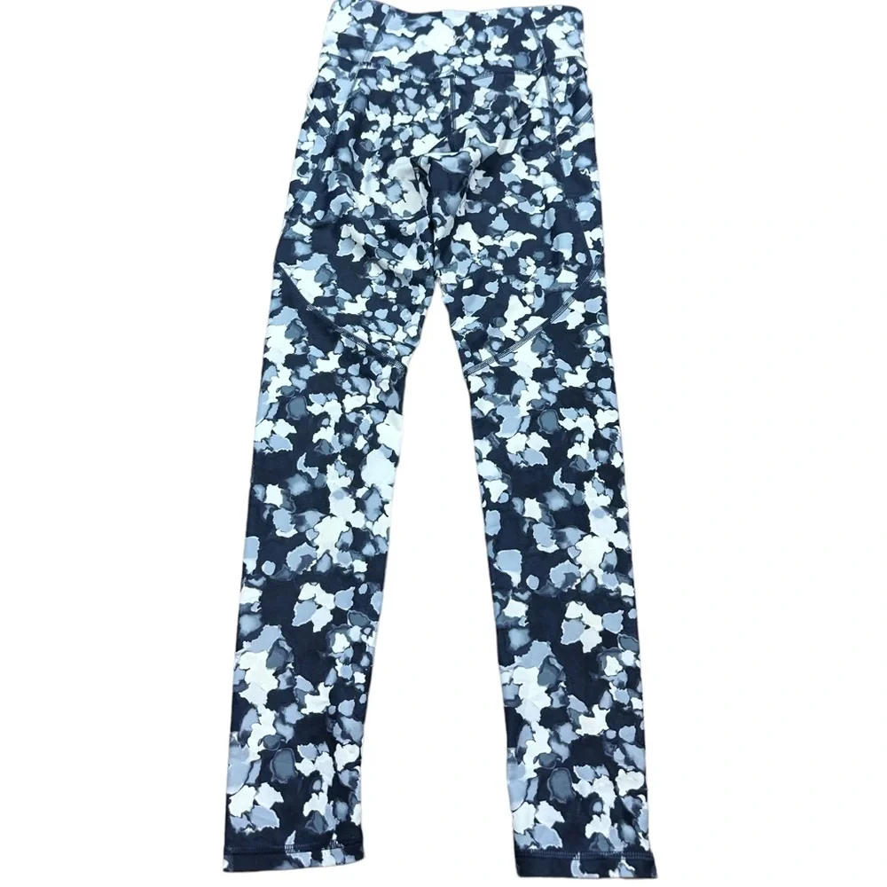 OLD NAVY: Girl’s Elevate Mid-Rise Active Blue Printed Leggings -Size Large